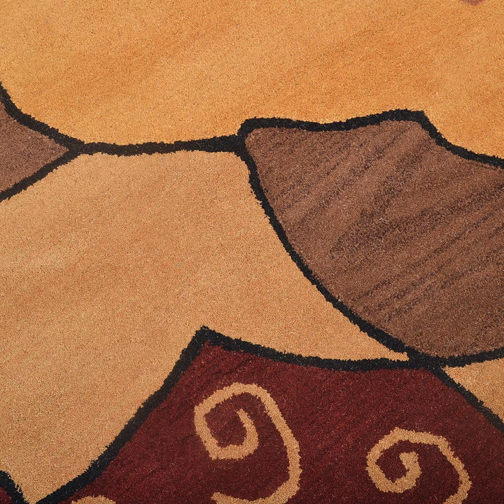 Hand Tufted Wool Area Rug Abstract Multicolor K00694