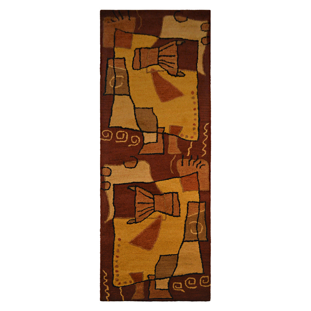 Hand Tufted Wool Area Rug Abstract Multicolor K00694