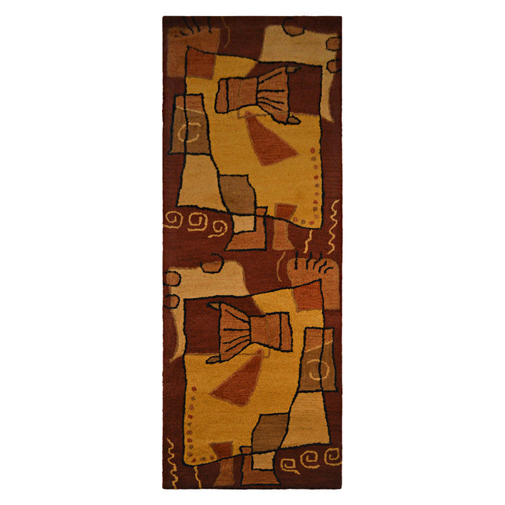 Hand Tufted Wool Area Rug Abstract Multicolor K00694