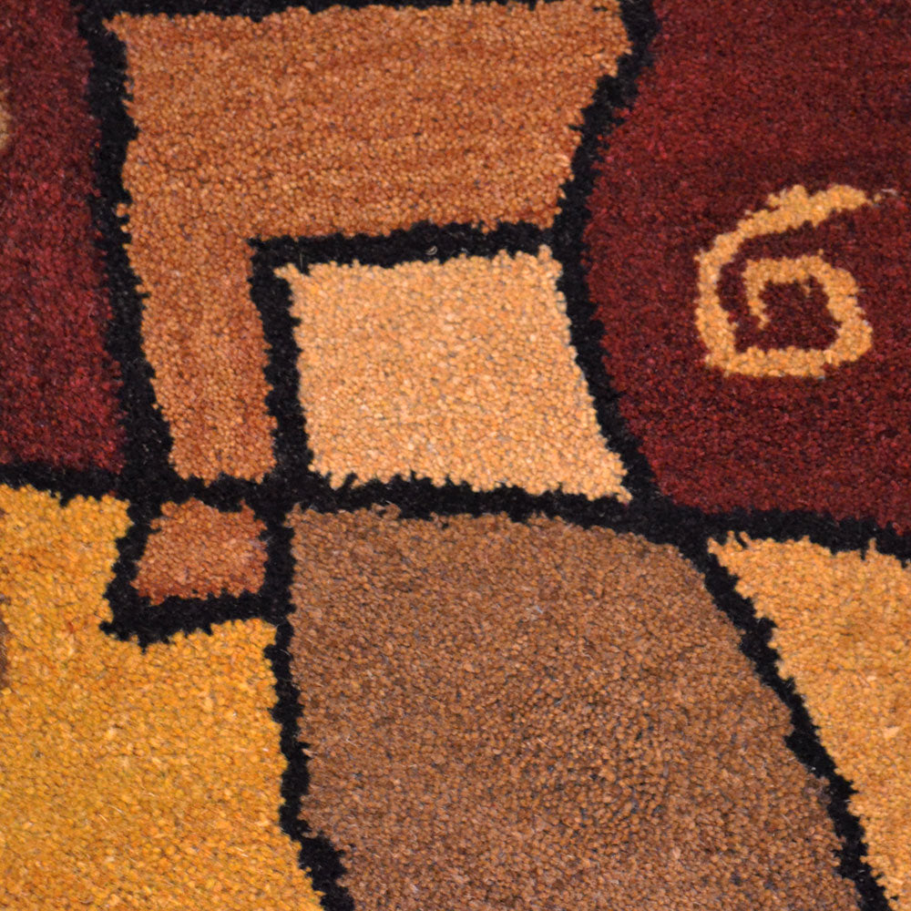 Hand Tufted Wool Area Rug Abstract Multicolor K00694