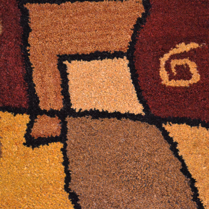 Hand Tufted Wool Area Rug Abstract Multicolor K00694