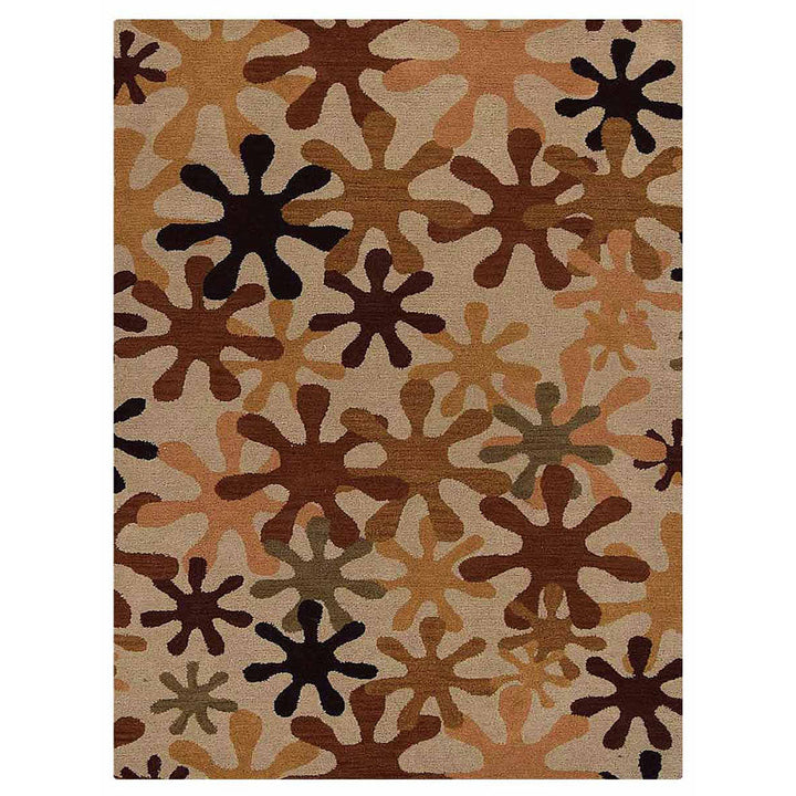 Hand Tufted Wool Area Rug Contemporary Cream K00699