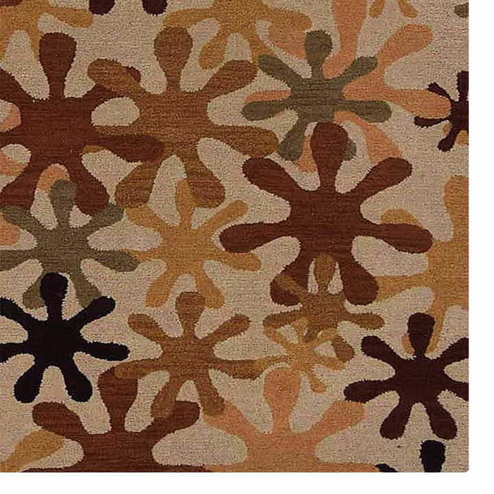 Hand Tufted Wool Area Rug Contemporary Cream K00699