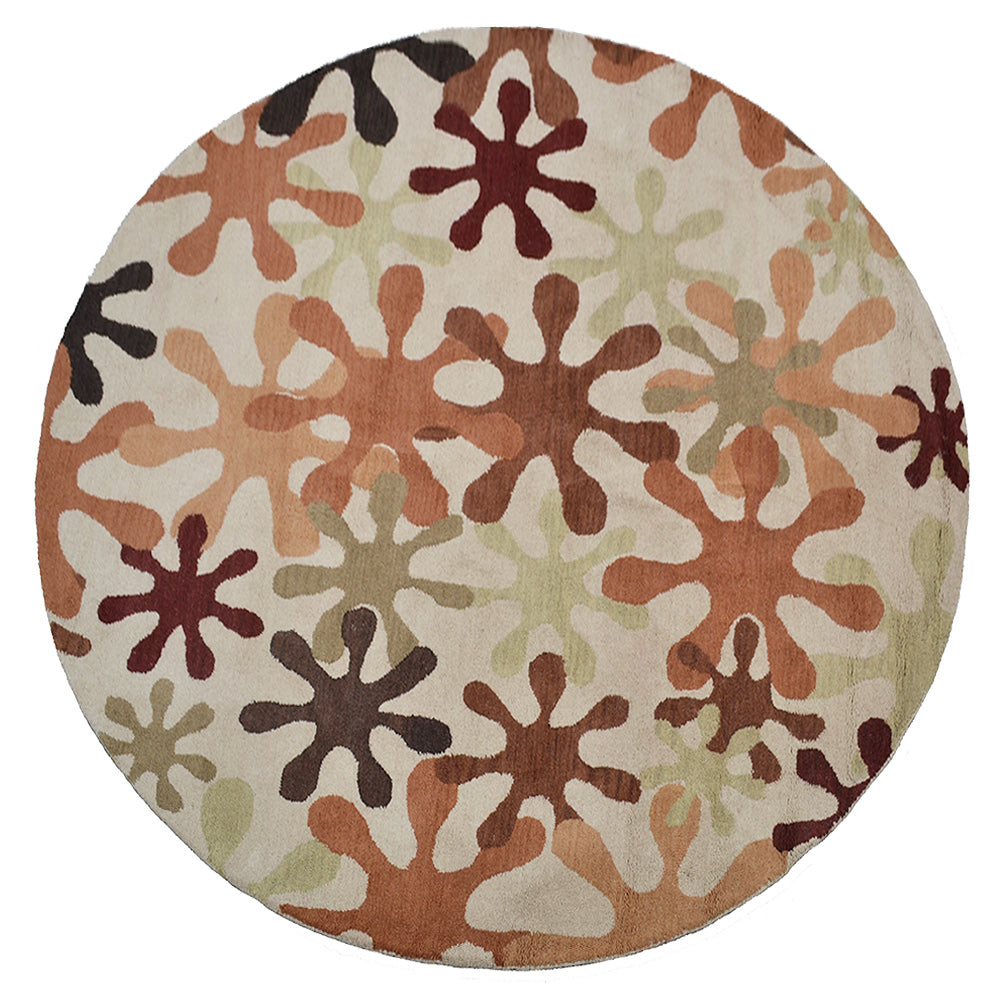 Hand Tufted Wool Area Rug Contemporary Cream K00699