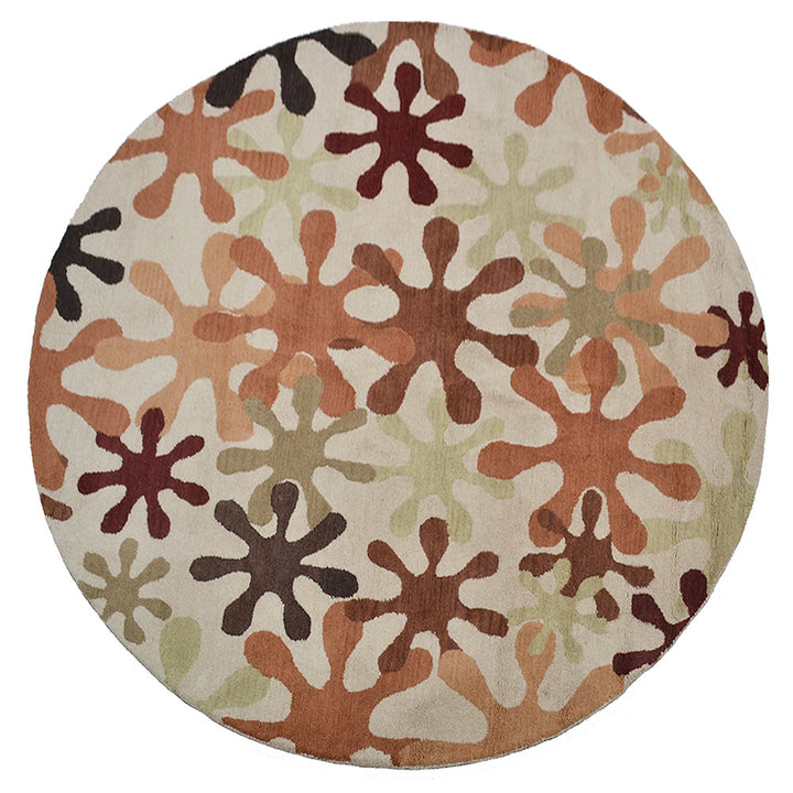 Hand Tufted Wool Area Rug Contemporary Cream K00699