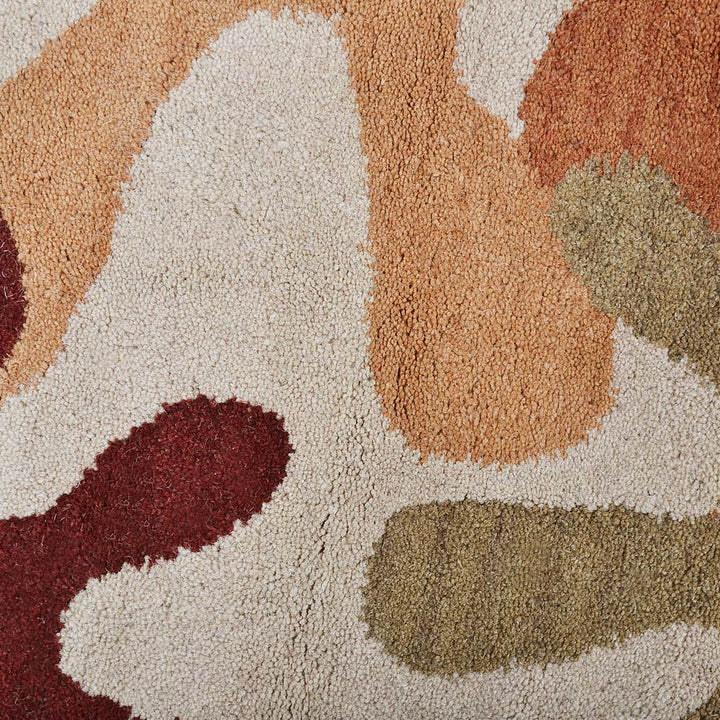 Hand Tufted Wool Area Rug Contemporary Cream K00699
