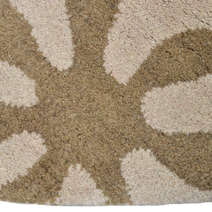 Hand Tufted Wool Area Rug Contemporary Cream K00699