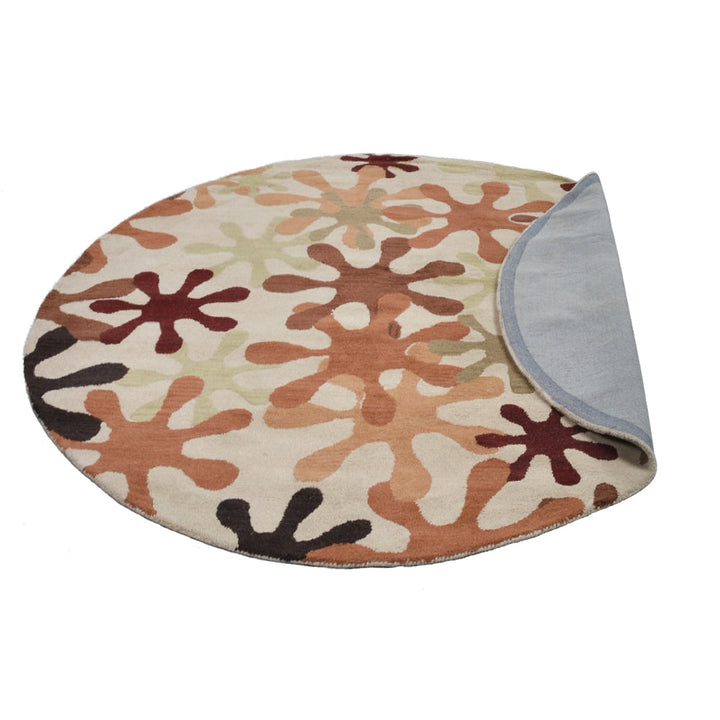 Hand Tufted Wool Area Rug Contemporary Cream K00699