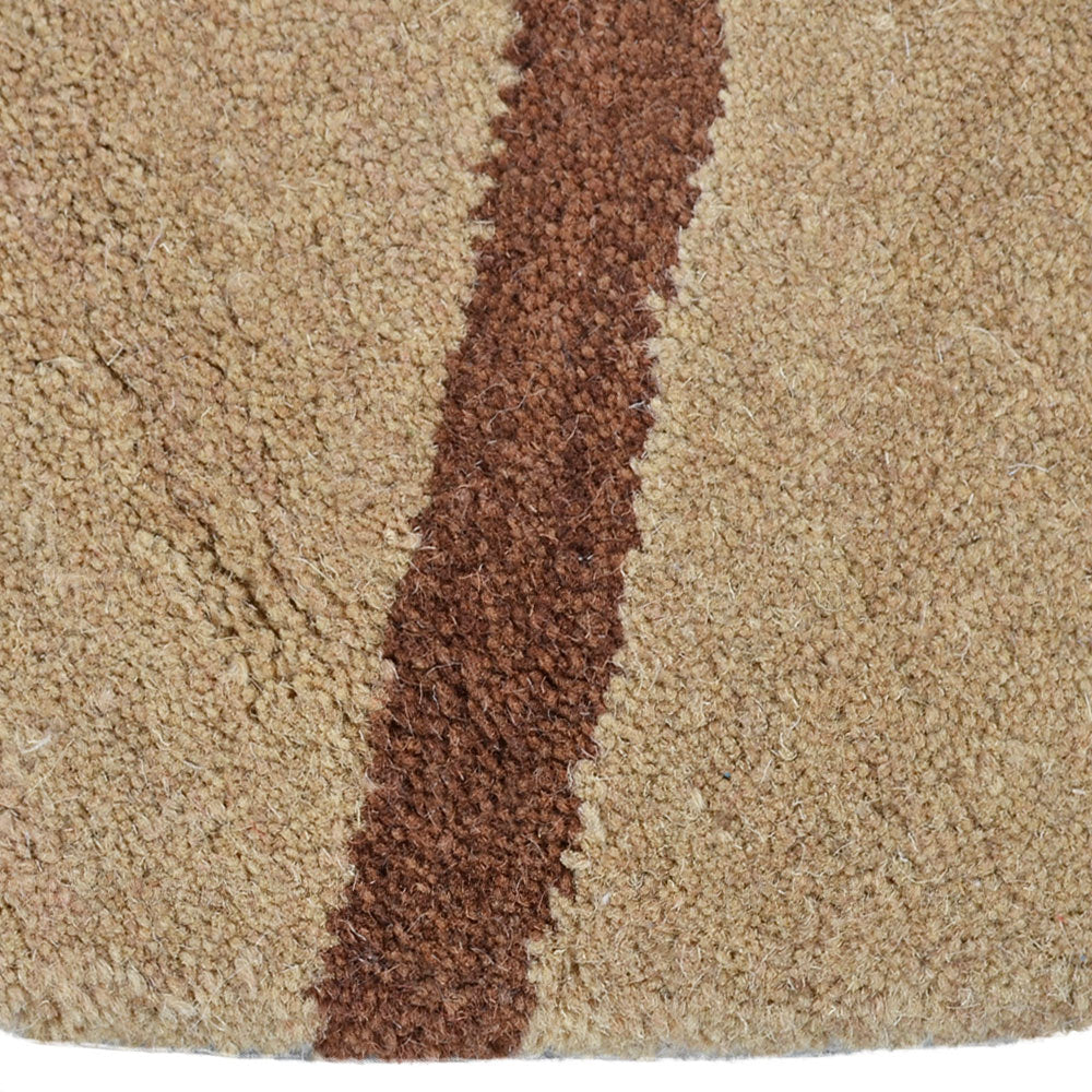 Hand Tufted Wool Area Rug Floral Light Brown K00700