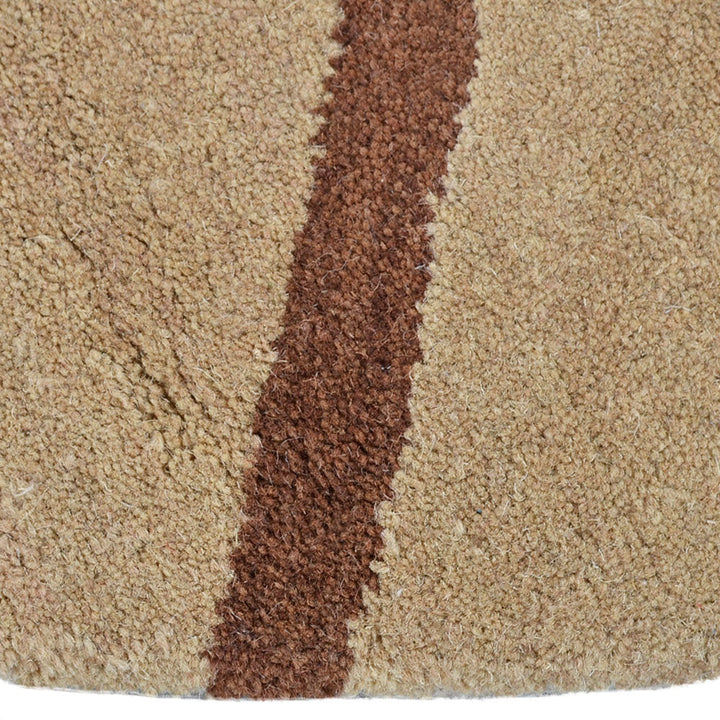 Hand Tufted Wool Area Rug Floral Light Brown K00700