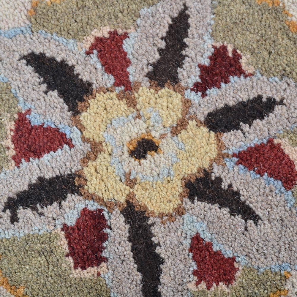 Hand Tufted Wool Area Rug Floral Cream K00708
