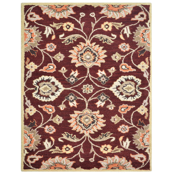Hand Tufted Wool Area Rug Oriental Maroon K00712