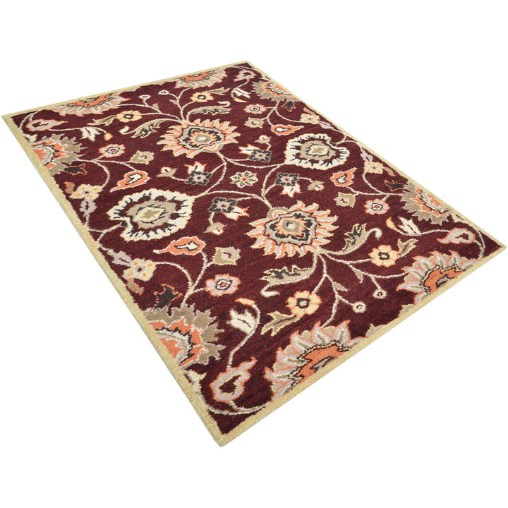 Hand Tufted Wool Area Rug Oriental Maroon K00712