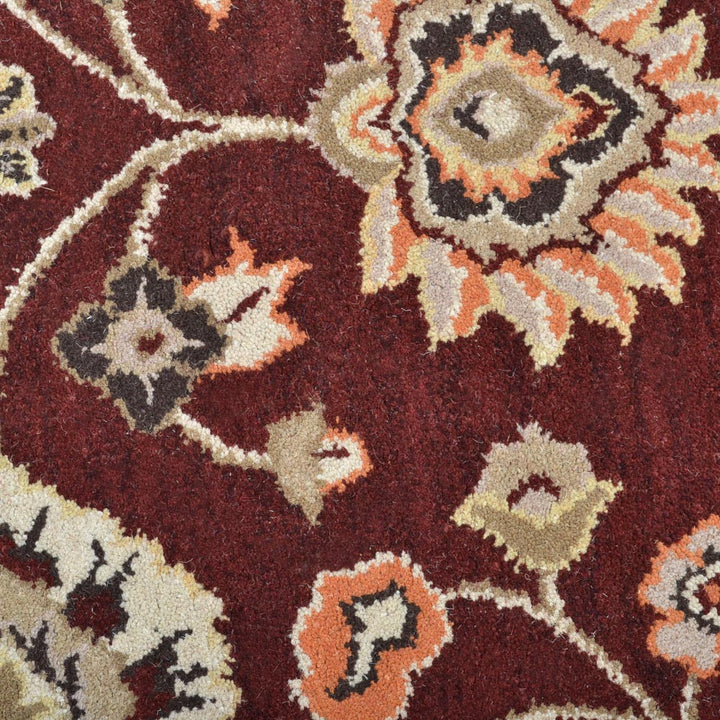 Hand Tufted Wool Area Rug Oriental Maroon K00712