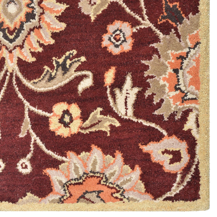 Hand Tufted Wool Area Rug Oriental Maroon K00712