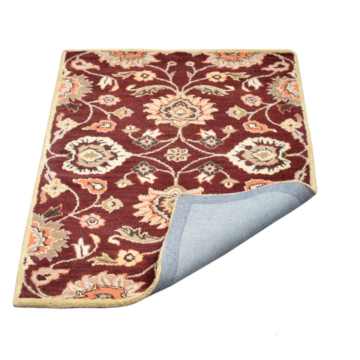 Hand Tufted Wool Area Rug Oriental Maroon K00712