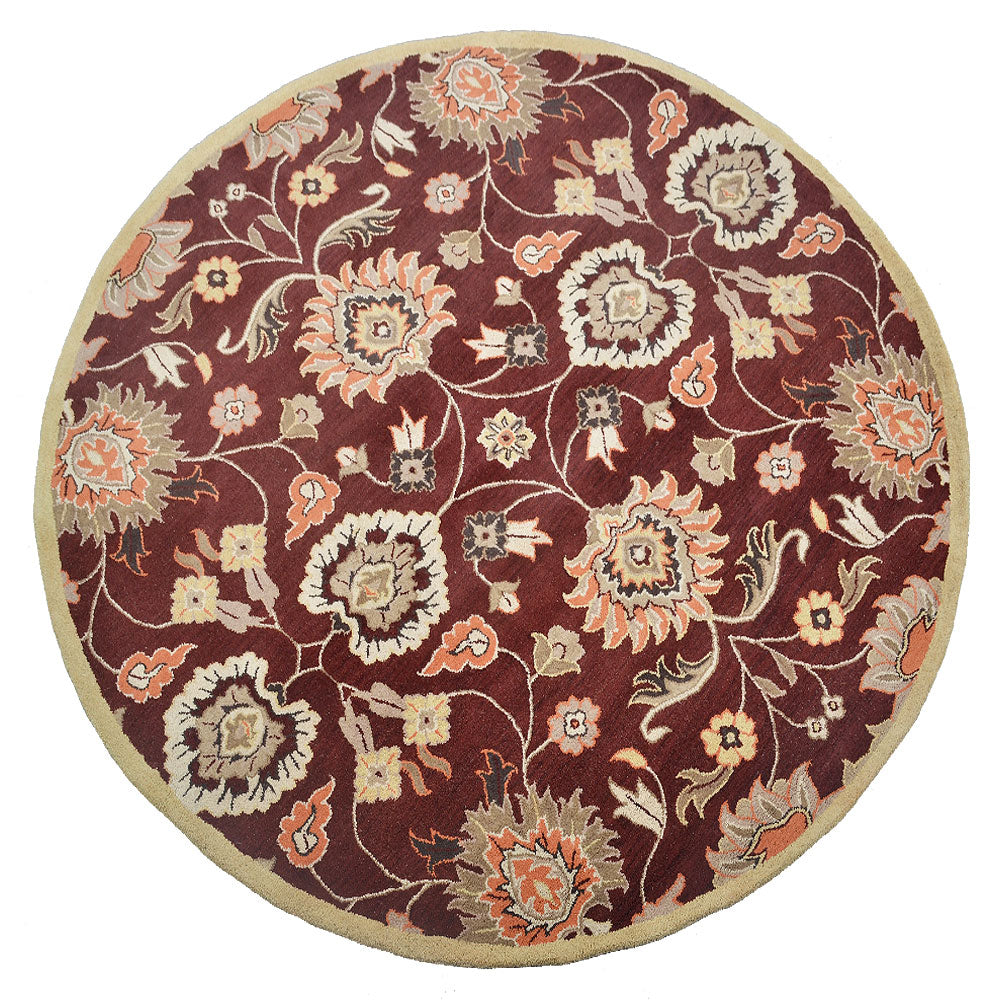 Hand Tufted Wool Area Rug Oriental Maroon K00712