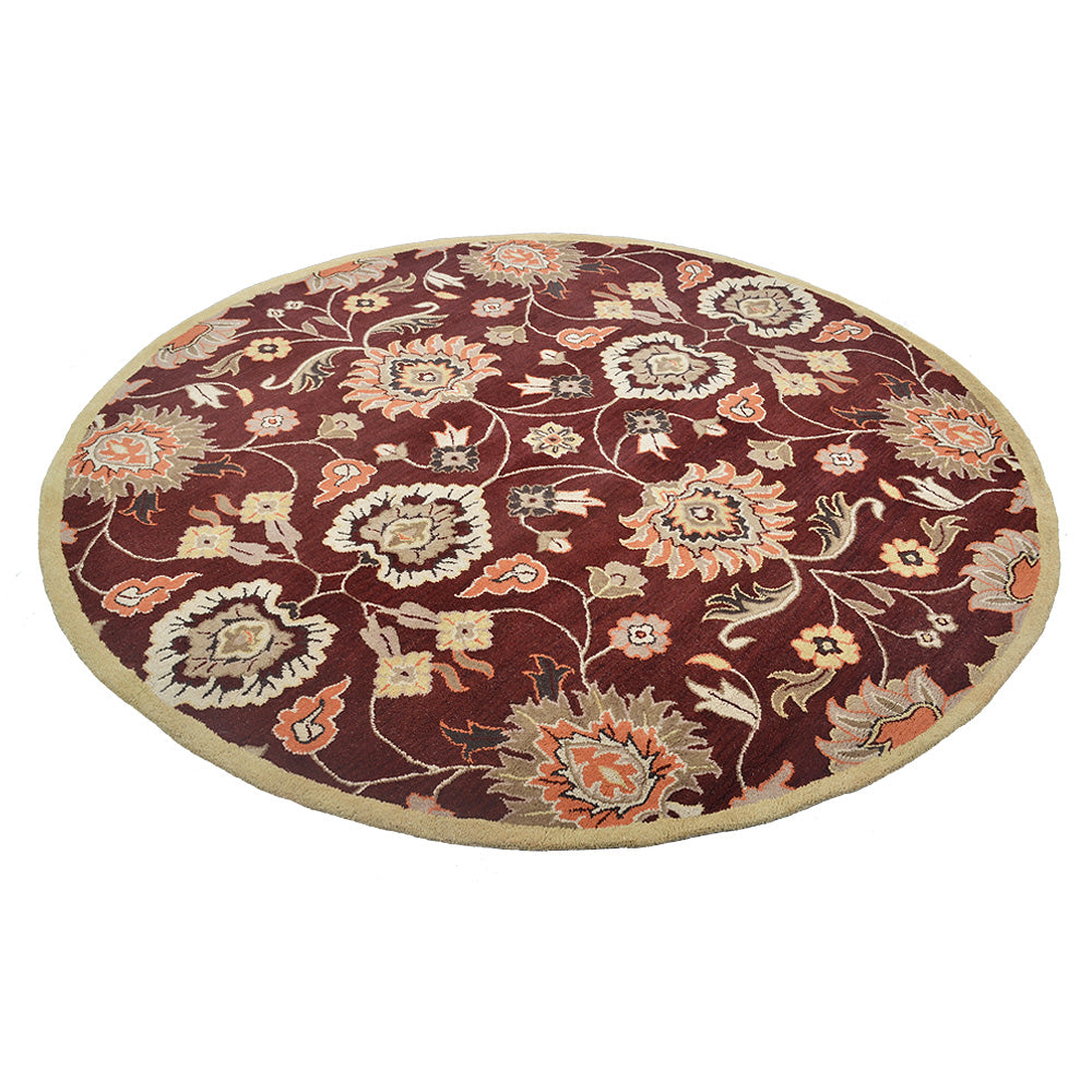 Hand Tufted Wool Area Rug Oriental Maroon K00712