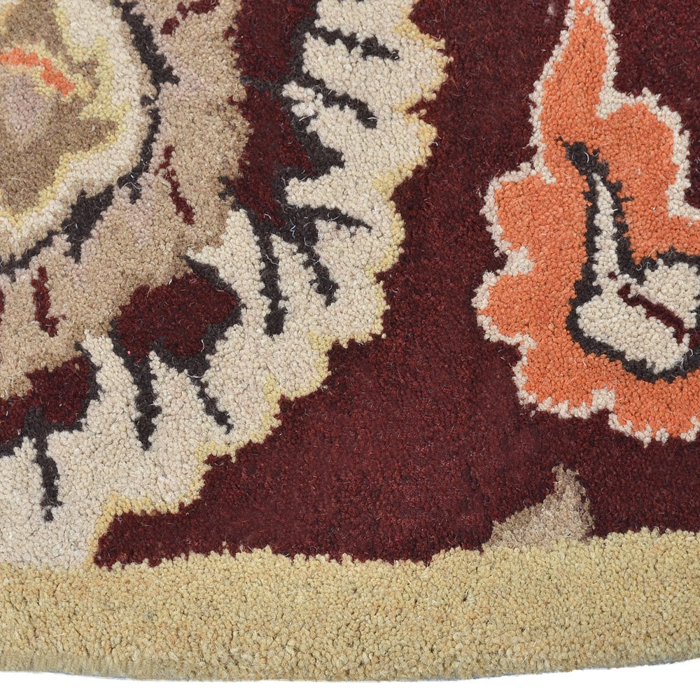 Hand Tufted Wool Area Rug Oriental Maroon K00712