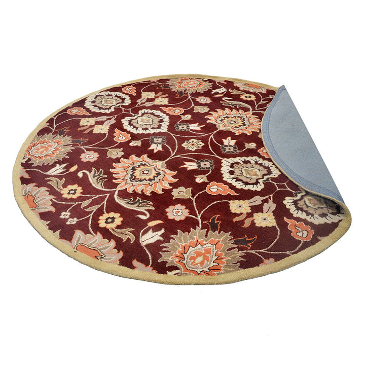Hand Tufted Wool Area Rug Oriental Maroon K00712