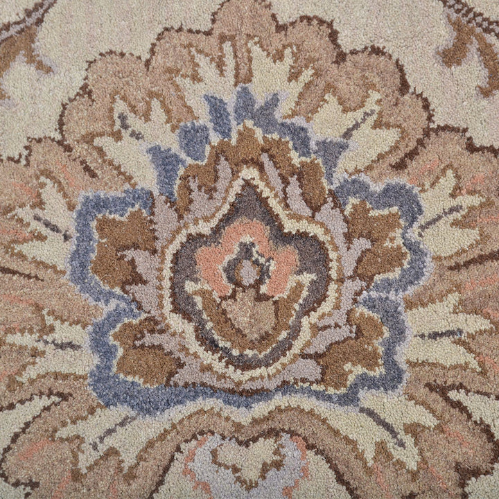 Hand Tufted Wool Area Rug Floral Cream K00714