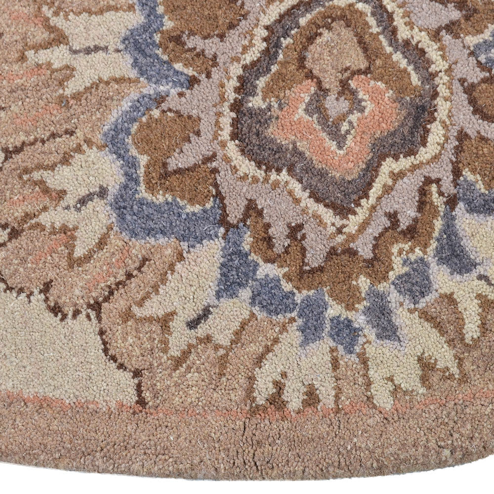 Hand Tufted Wool Area Rug Floral Cream K00714