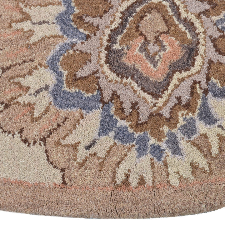 Hand Tufted Wool Area Rug Floral Cream K00714
