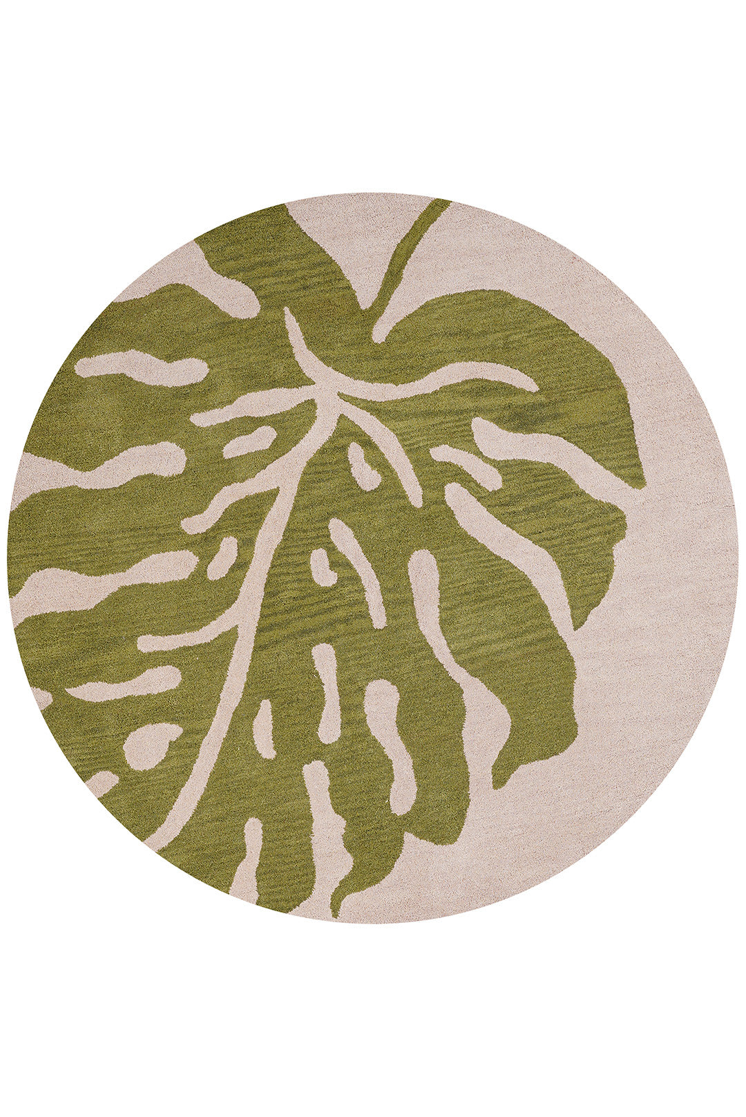 Hand Tufted Beige Green Wool Floral Rug