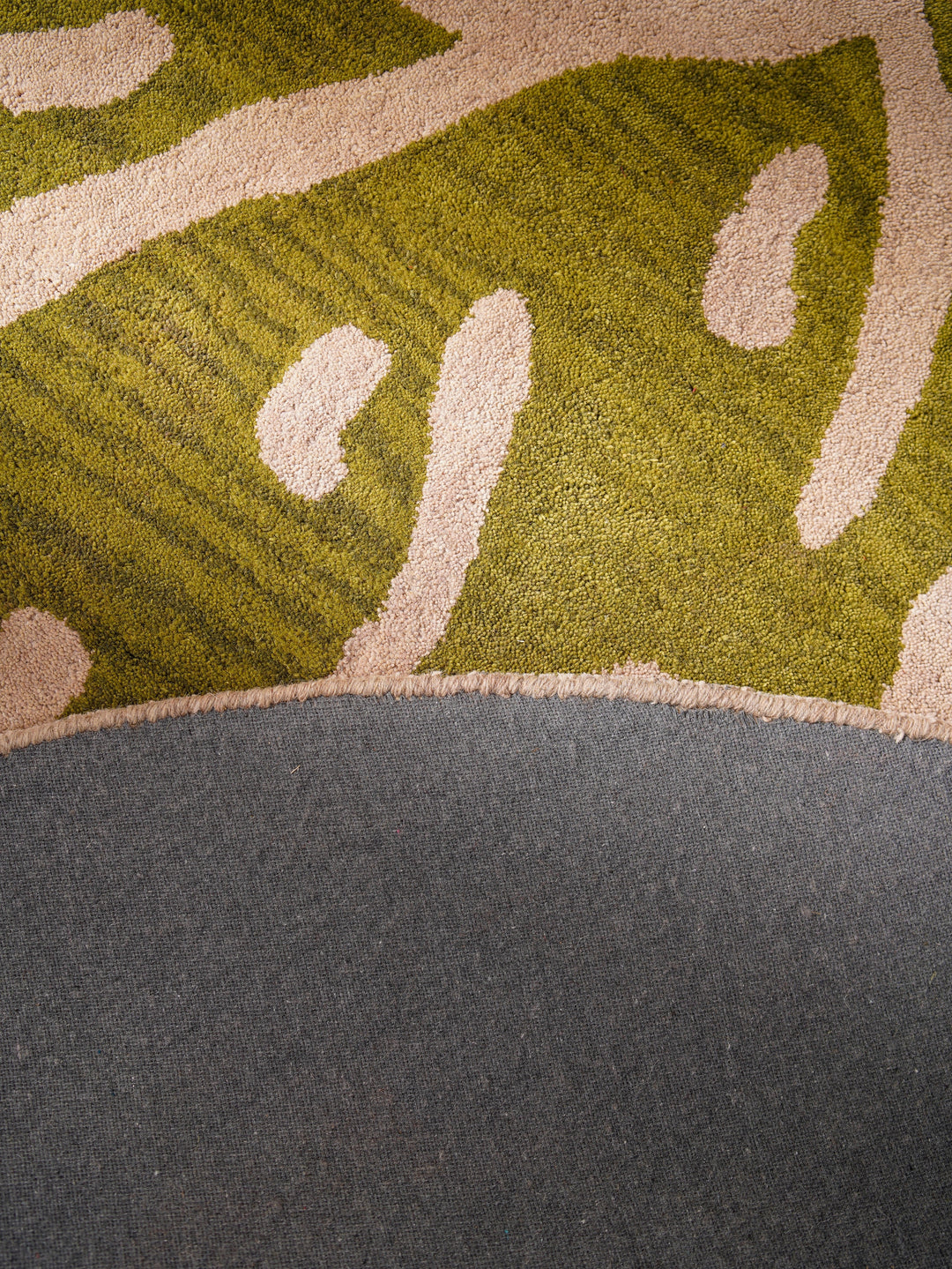Hand Tufted Beige Green Wool Floral Rug