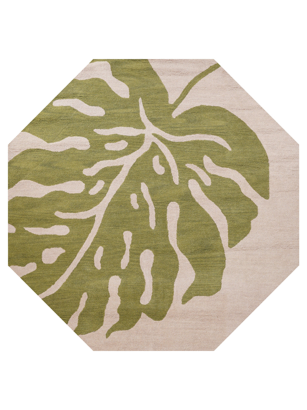 Hand Tufted Beige Green Wool Floral Rug