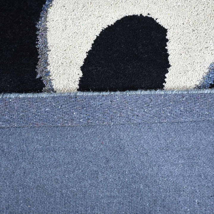 Hand Tufted Wool Area Rug Floral Blue K00718