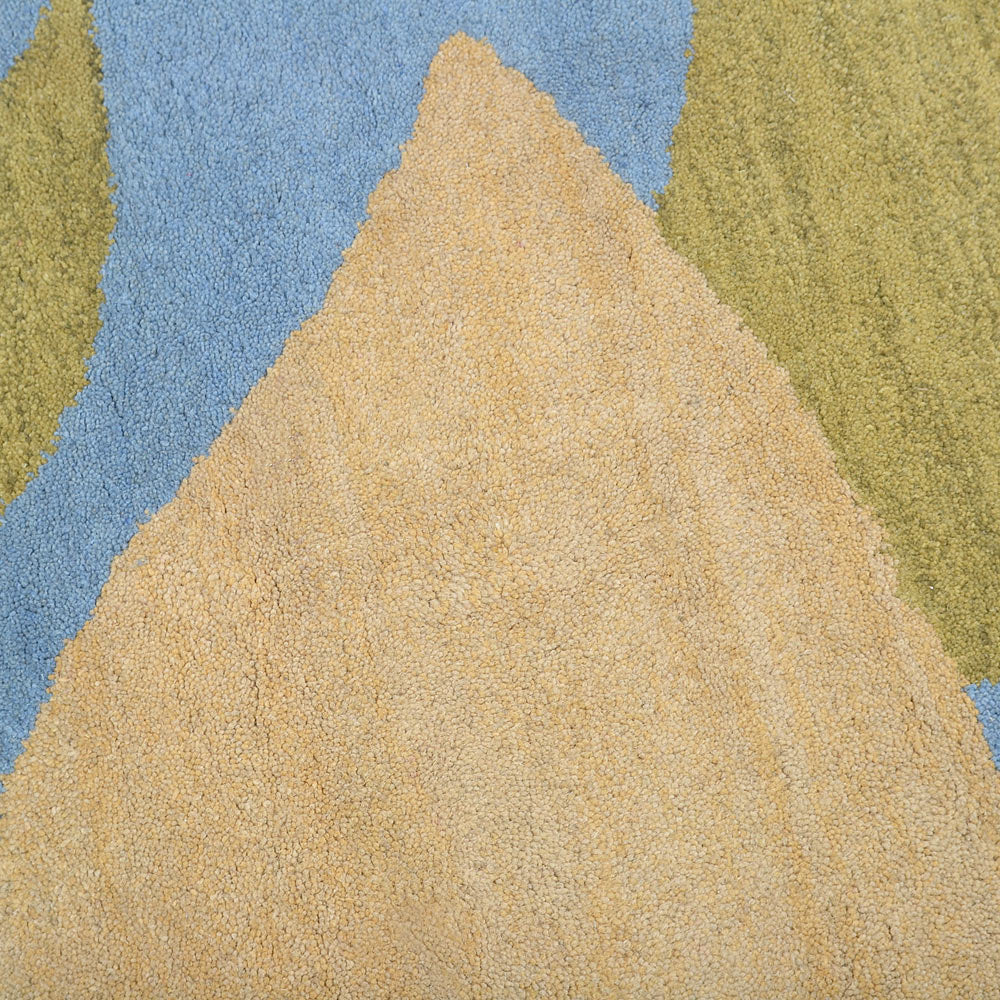 Hand Tufted Wool Area Rug Floral Green K00102