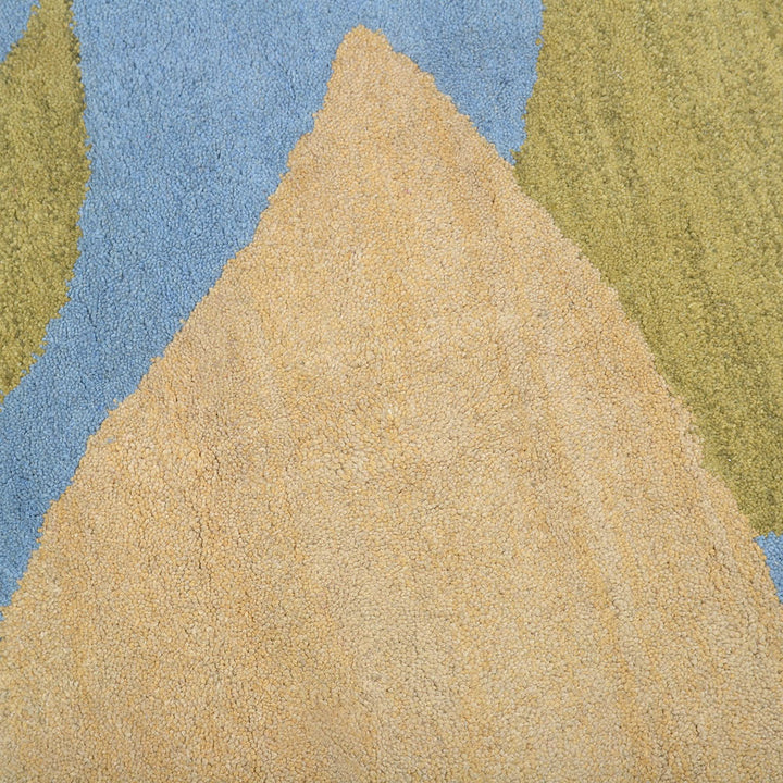 Hand Tufted Wool Area Rug Floral Green K00102