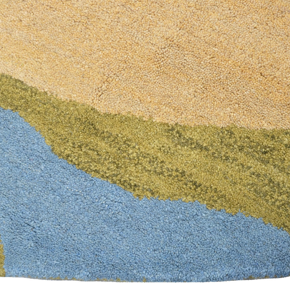 Hand Tufted Wool Area Rug Floral Green K00102