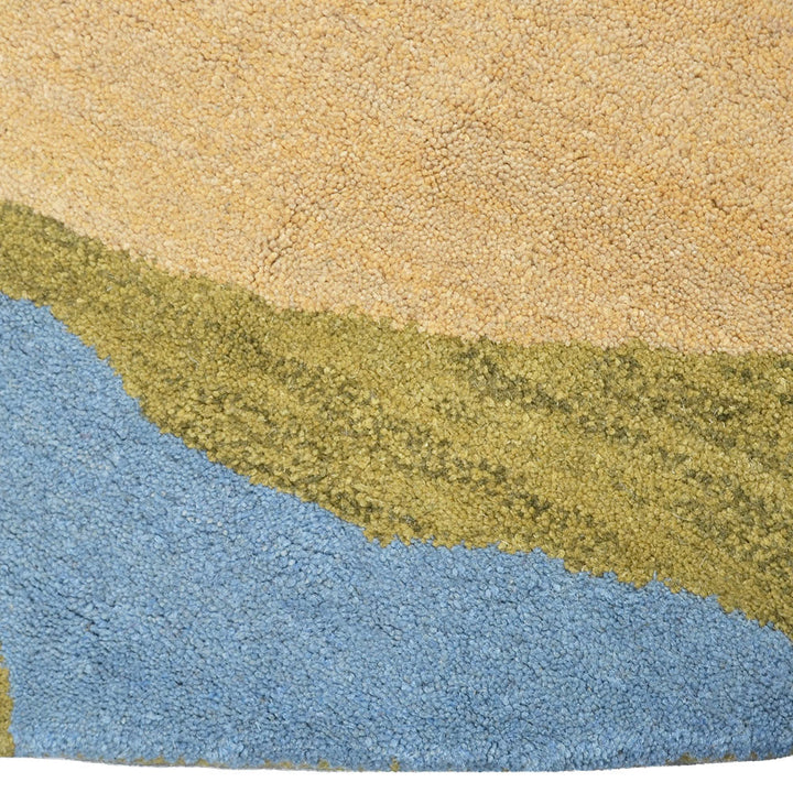 Hand Tufted Wool Area Rug Floral Green K00102
