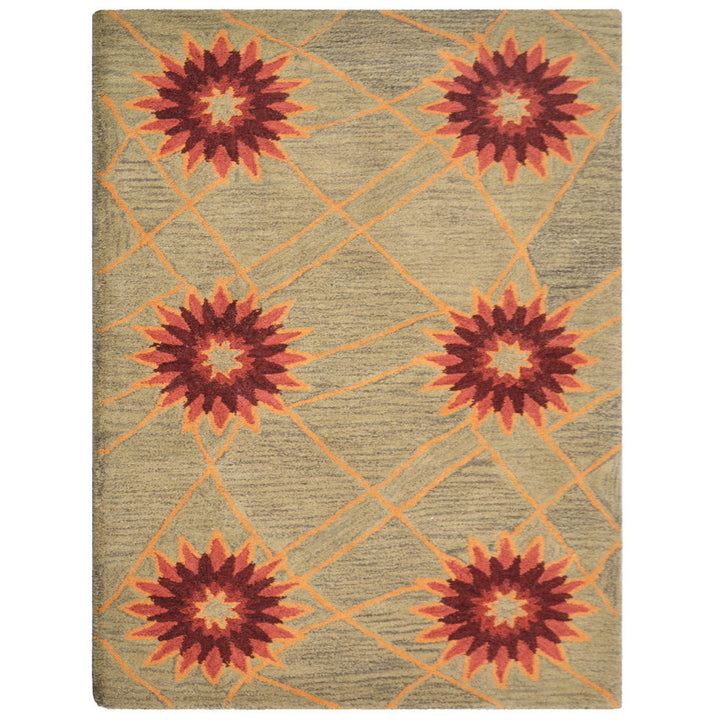 Hand Tufted Wool Area Rug Floral Cream K00720