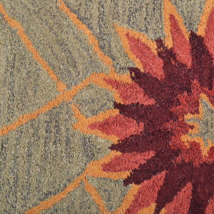 Hand Tufted Wool Area Rug Floral Cream K00720