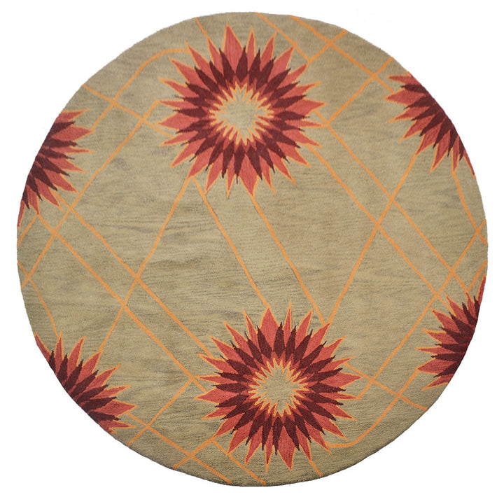 Hand Tufted Wool Area Rug Floral Cream K00720