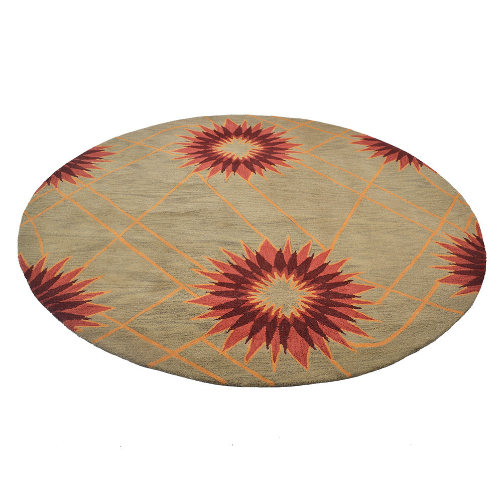 Hand Tufted Wool Area Rug Floral Cream K00720