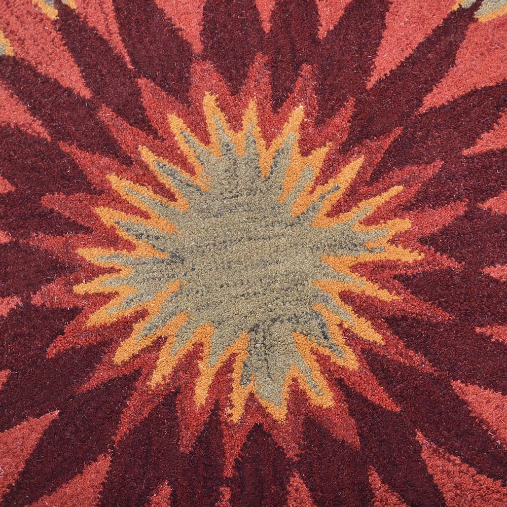 Hand Tufted Wool Area Rug Floral Cream K00720