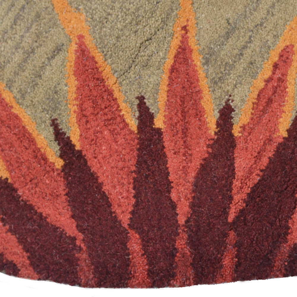Hand Tufted Wool Area Rug Floral Cream K00720