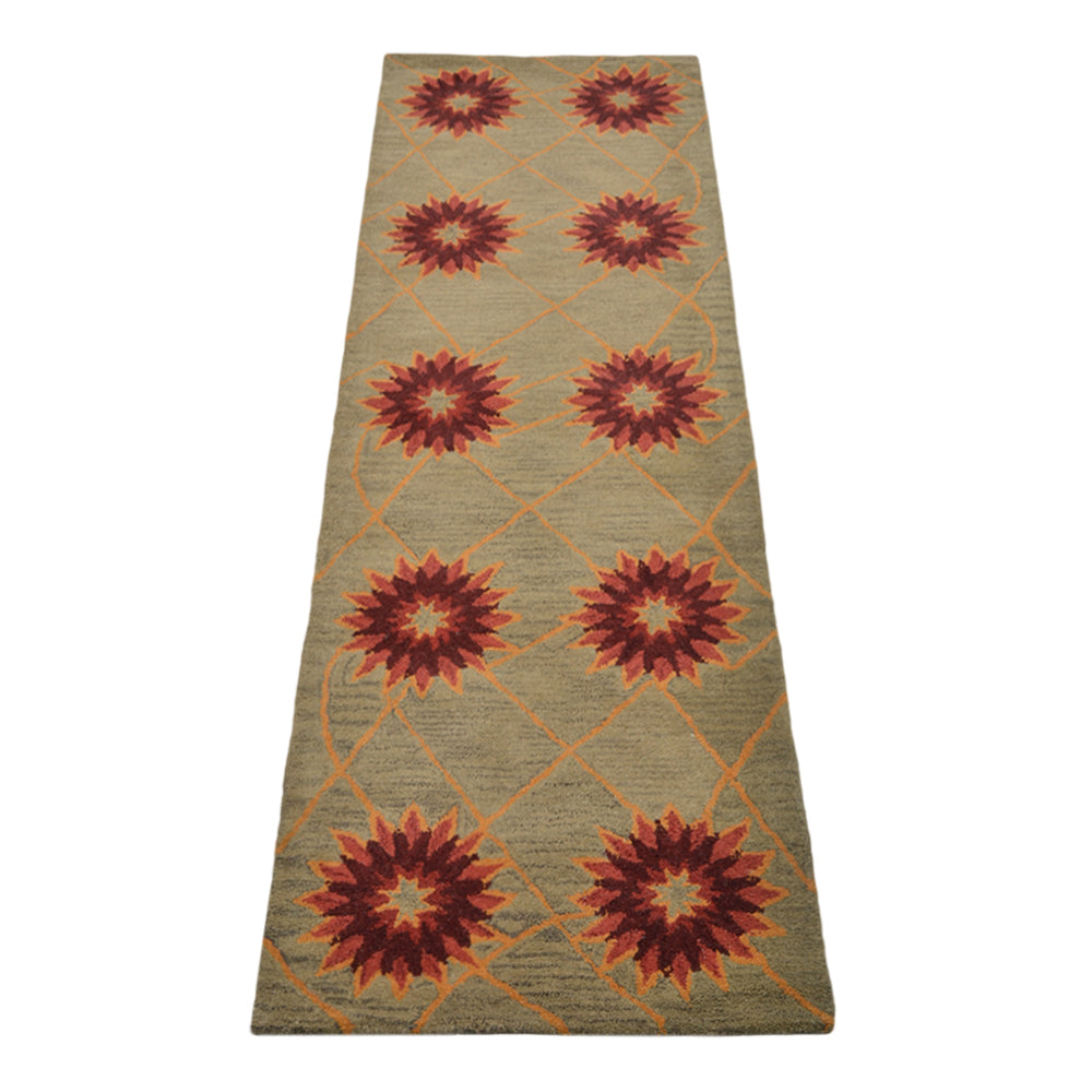 Hand Tufted Wool Area Rug Floral Cream K00720