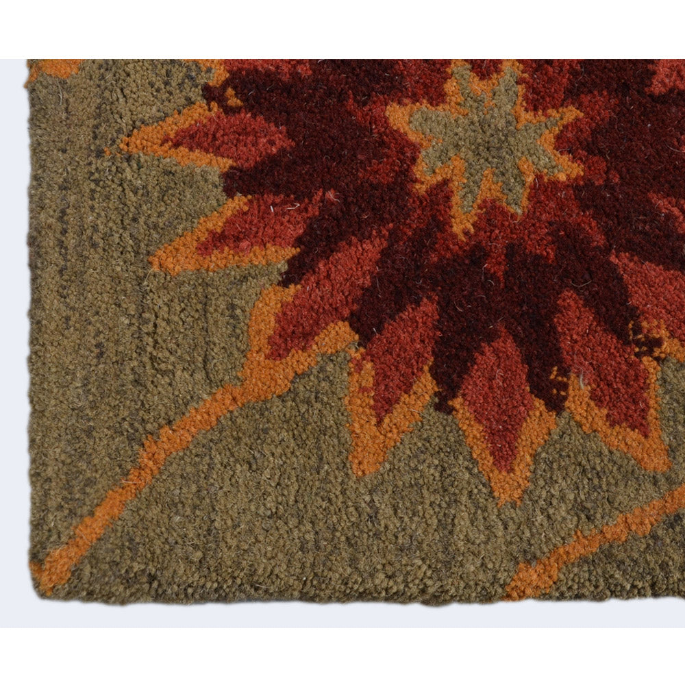 Hand Tufted Wool Area Rug Floral Cream K00720
