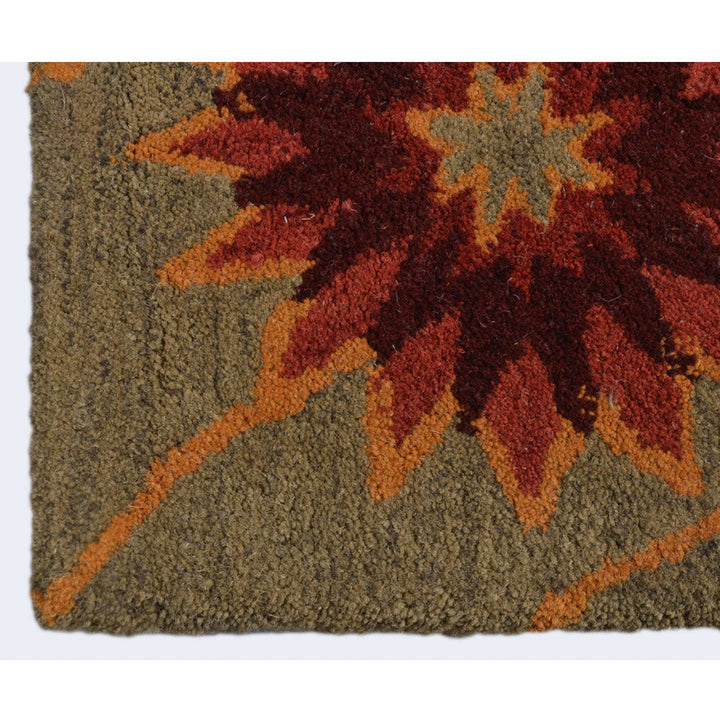 Hand Tufted Wool Area Rug Floral Cream K00720