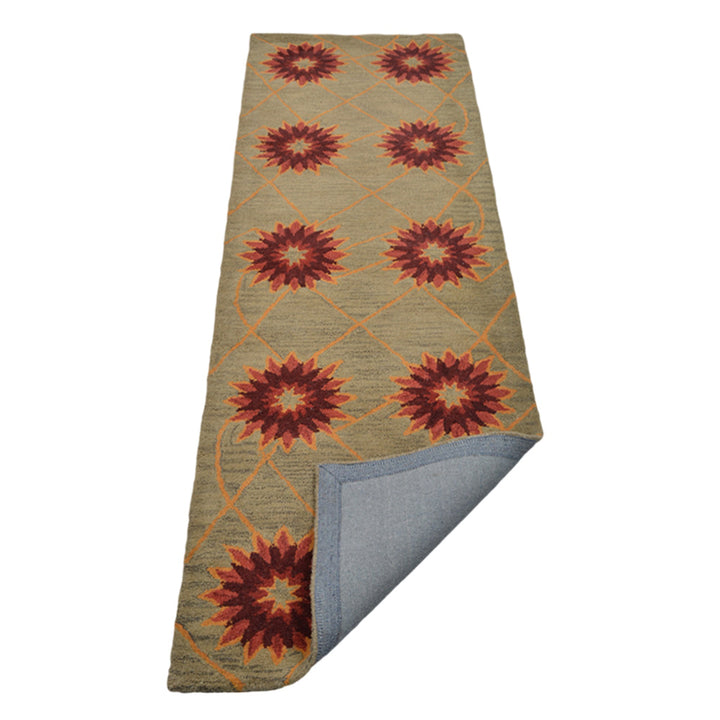 Hand Tufted Wool Area Rug Floral Cream K00720