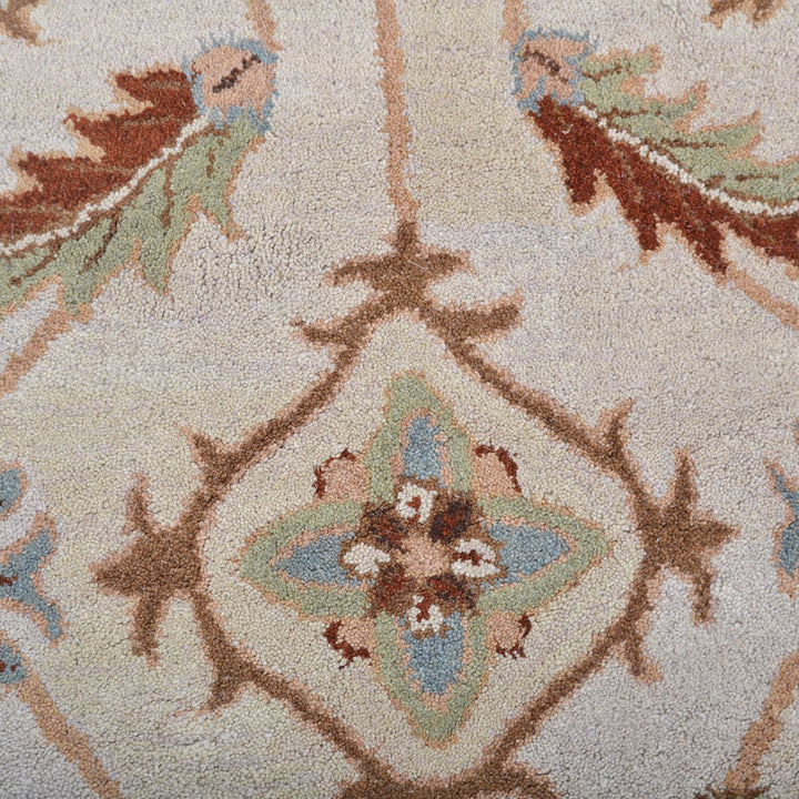 Hand Tufted Wool Area Rug Oriental Cream Brown K00721