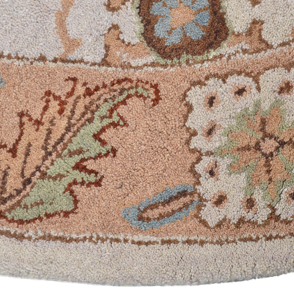 Hand Tufted Wool Area Rug Oriental Cream Brown K00721