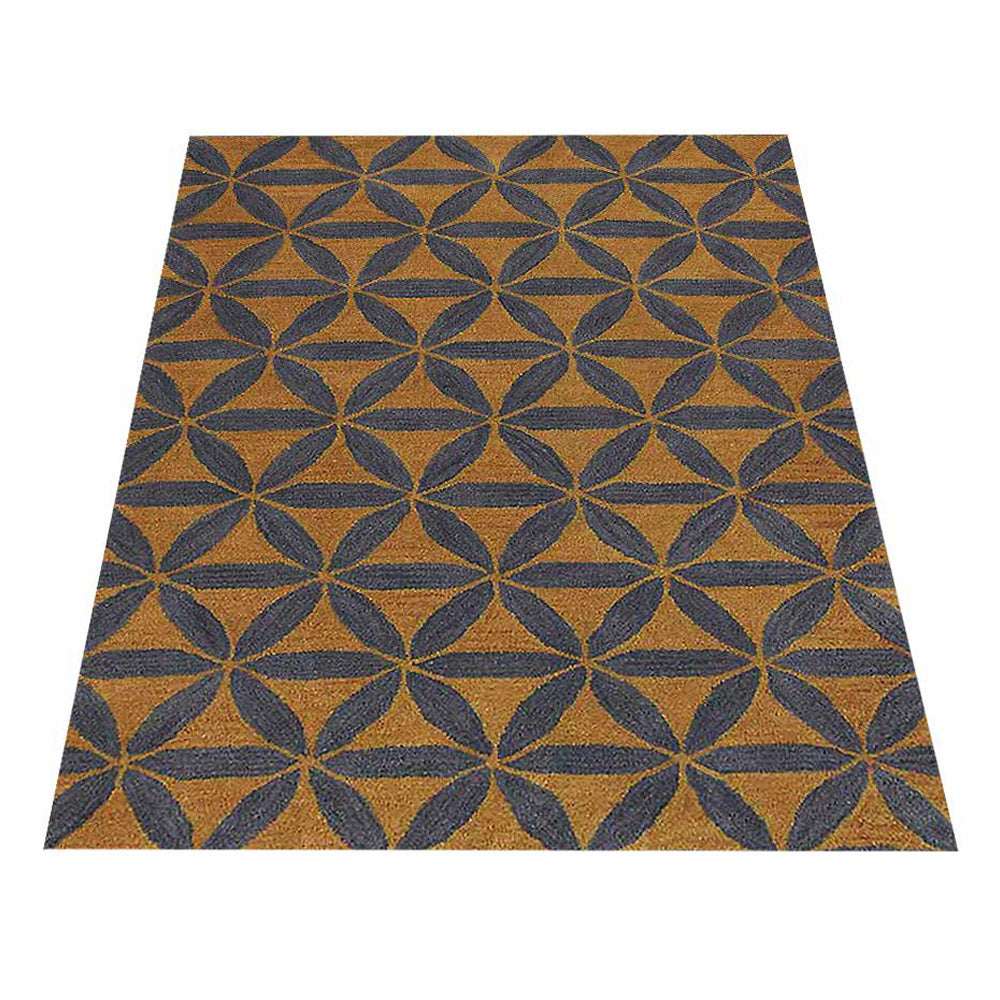 Hand Tufted Wool Wool Area Rug Contemporary Gold Blue K00723