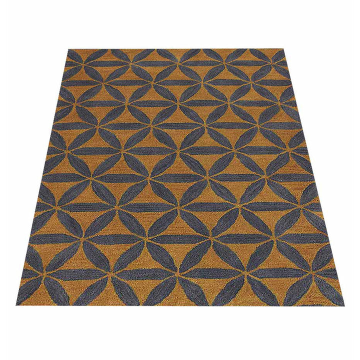 Hand Tufted Wool Wool Area Rug Contemporary Gold Blue K00723