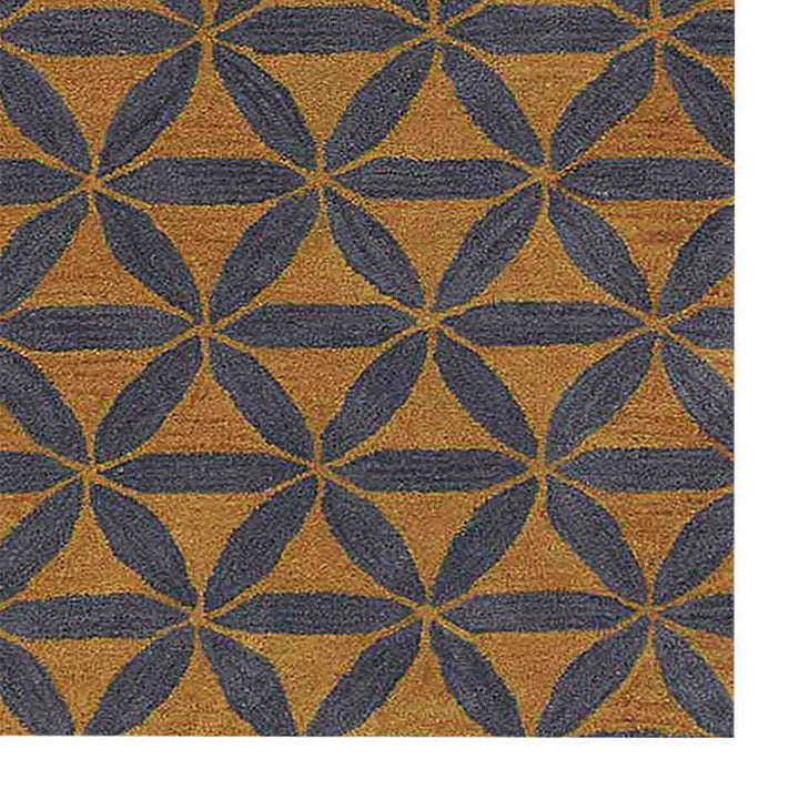 Hand Tufted Wool Wool Area Rug Contemporary Gold Blue K00723